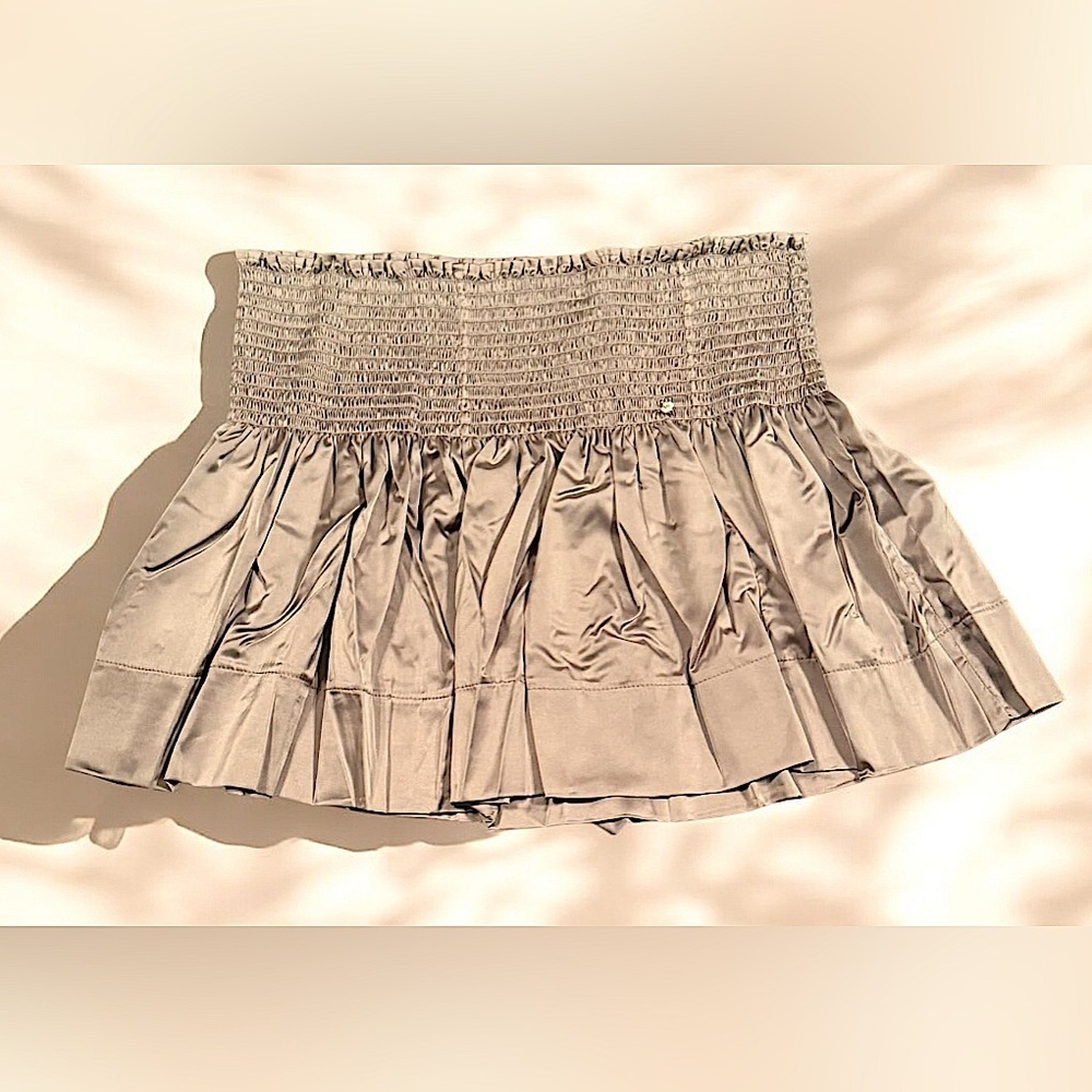 Smocked Waist Taupe Women's Shorts Skirt